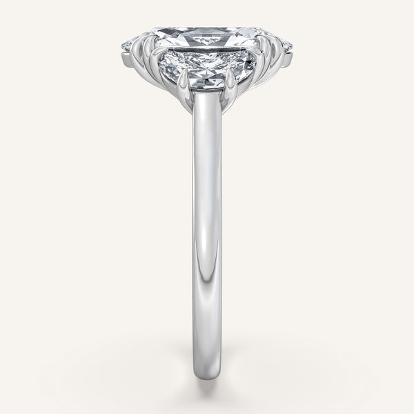 Moval Three Stone Engagement Ring | Platinum