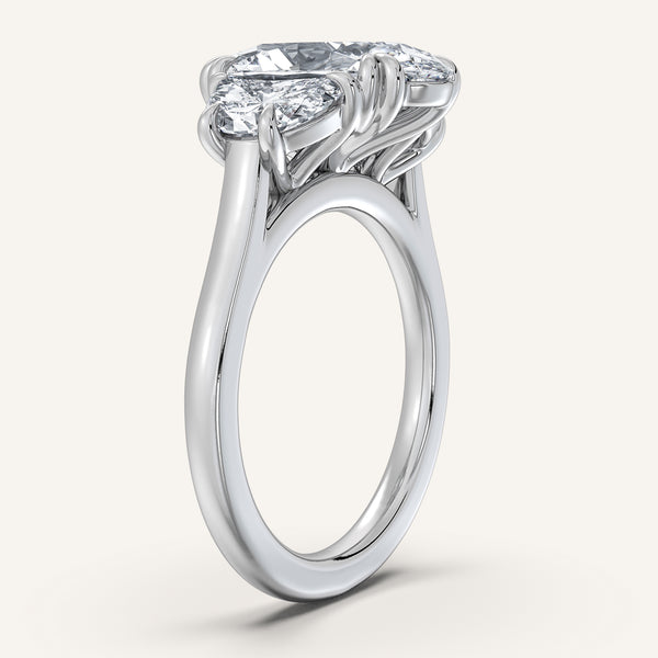 Moval Three Stone Engagement Ring | Platinum