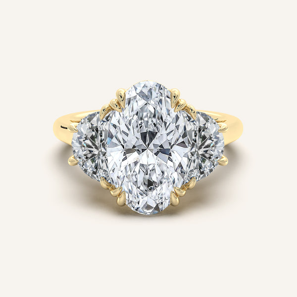 Moval Three Stone Engagement Ring | 18k Yellow Gold