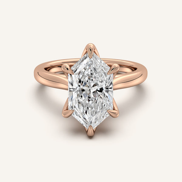 Dutch Marquise Tulip Style Cathedral Engagement Ring | 18k Rose Gold