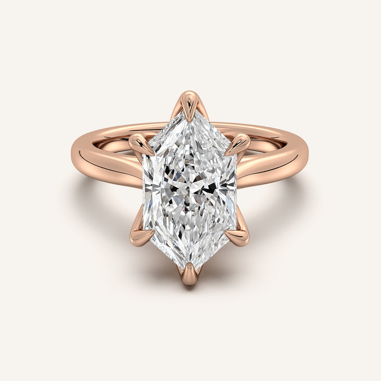 Image for Dutch Marquise Tulip Style Cathedral Engagement Ring | 18k Rose Gold