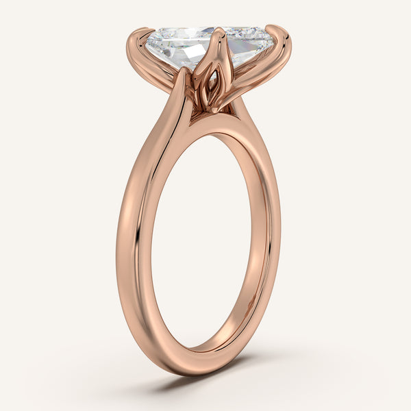 Dutch Marquise Tulip Style Cathedral Engagement Ring | 18k Rose Gold