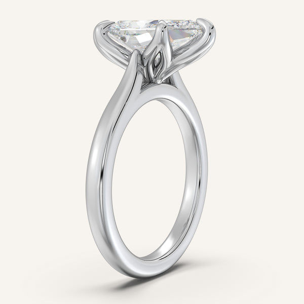 Dutch Marquise Tulip Style Cathedral Engagement Ring | Platinum