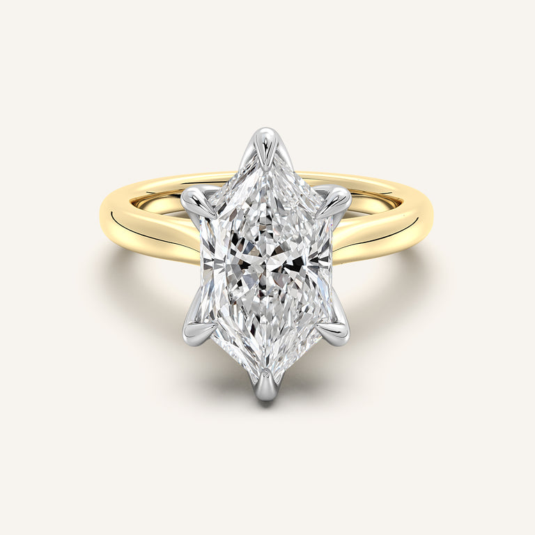 Image for Dutch Marquise Tulip Style Cathedral Engagement Ring | 18k Two Tone