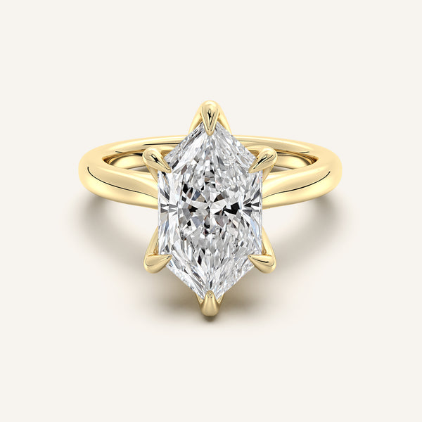 Dutch Marquise Tulip Style Cathedral Engagement Ring | 18k Yellow Gold