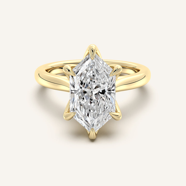 Image for Dutch Marquise Tulip Style Cathedral Engagement Ring | 18k Yellow Gold