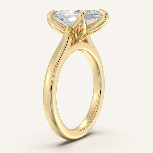 Dutch Marquise Tulip Style Cathedral Engagement Ring | 18k Yellow Gold