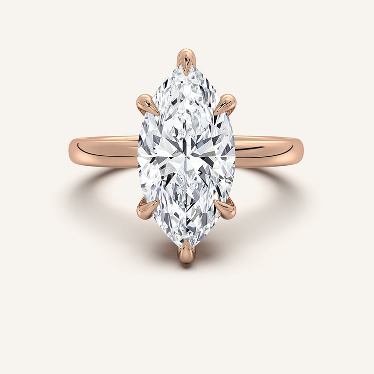 Image for Marquise Low Profile Hidden Halo Ring | 14k Rose Gold