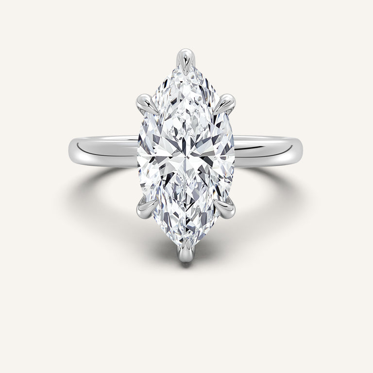 Image for Marquise Low Profile Hidden Halo Ring | 18k White Gold