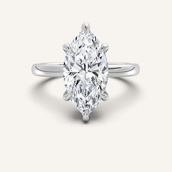 Marquise Low Profile Hidden Halo Ring | Platinum