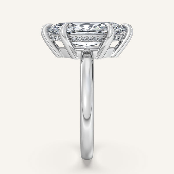 Marquise Low Profile Hidden Halo Ring | Platinum