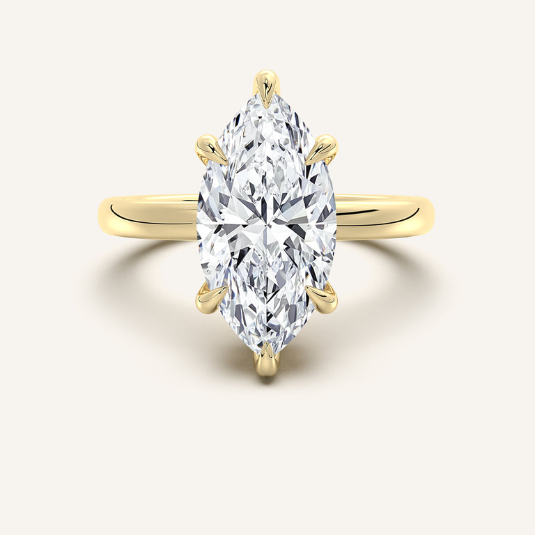 Image for Marquise Low Profile Hidden Halo Ring | 18k Yellow Gold