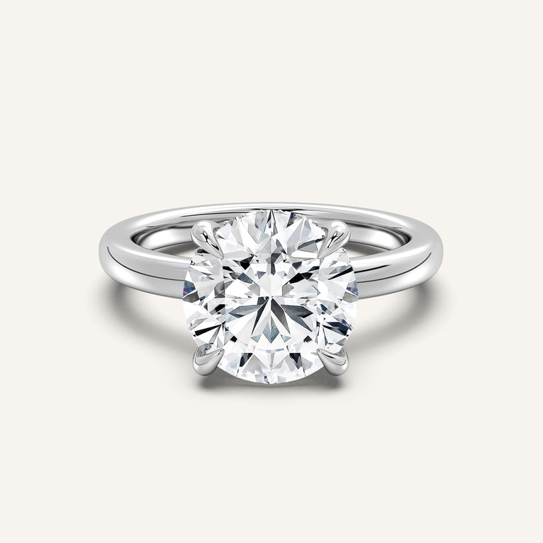 Image for Round Low Profile Hidden Halo Ring | Platinum