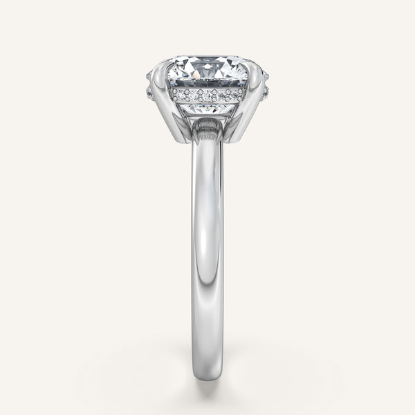 Round Low Profile Hidden Halo Ring | Platinum