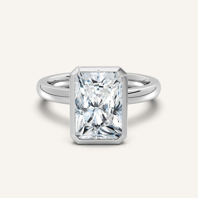 Image for Radiant Cut Bezel Set Engagement Ring | 14k White Gold
