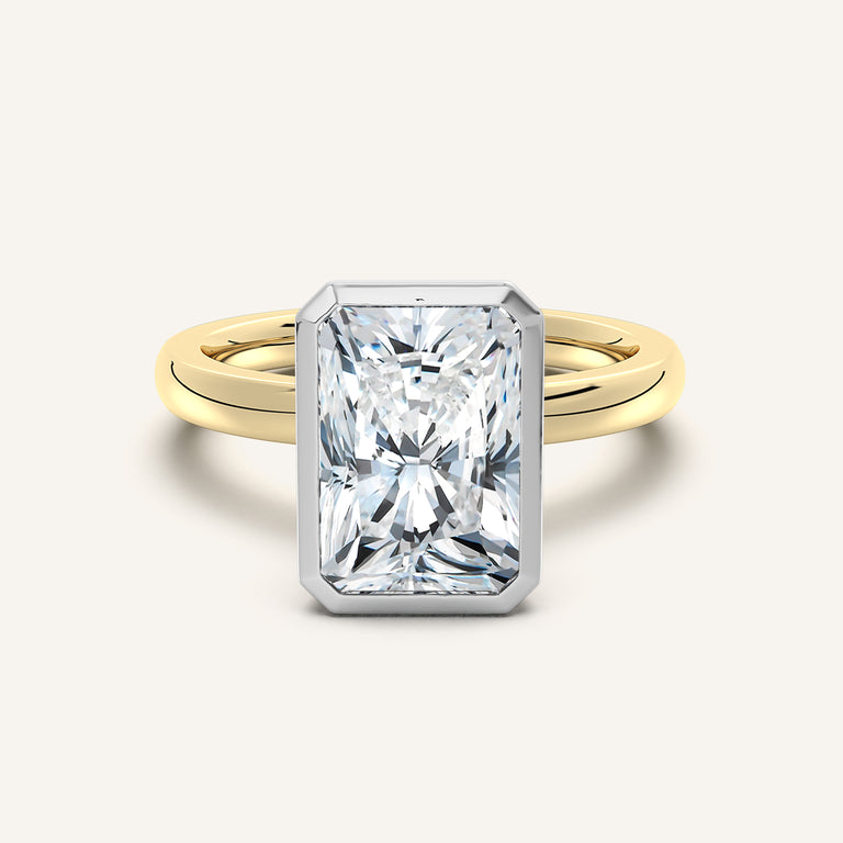 Image for Radiant Cut Bezel Set Engagement Ring | 18k Two Tone