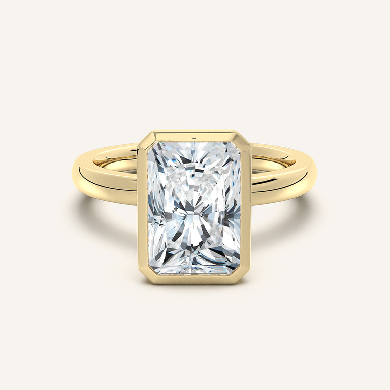Image for Radiant Cut Bezel Set Engagement Ring | 14k Yellow Gold