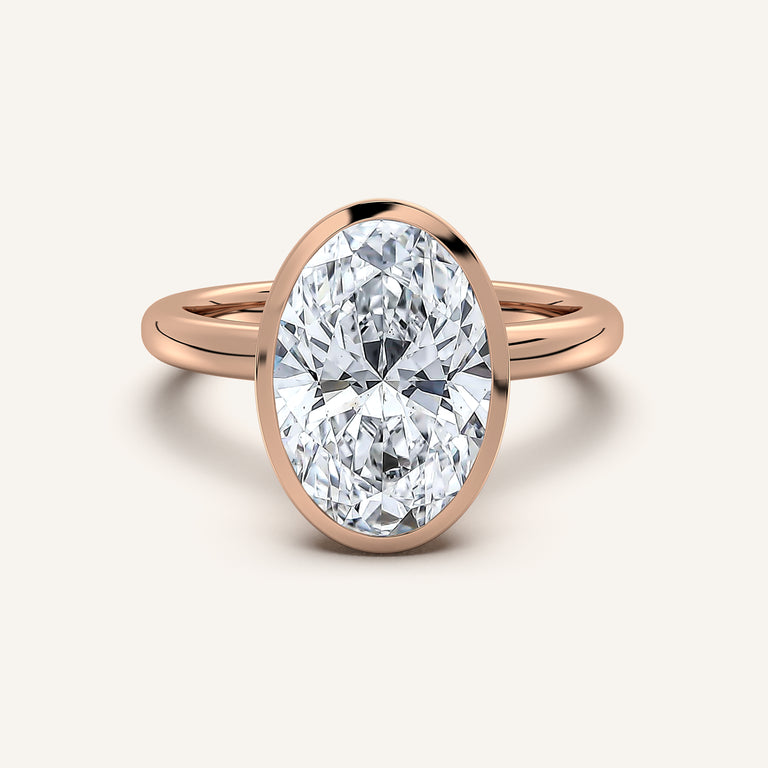 Image for Oval Bezel Set Engagement Ring | 18k Rose Gold