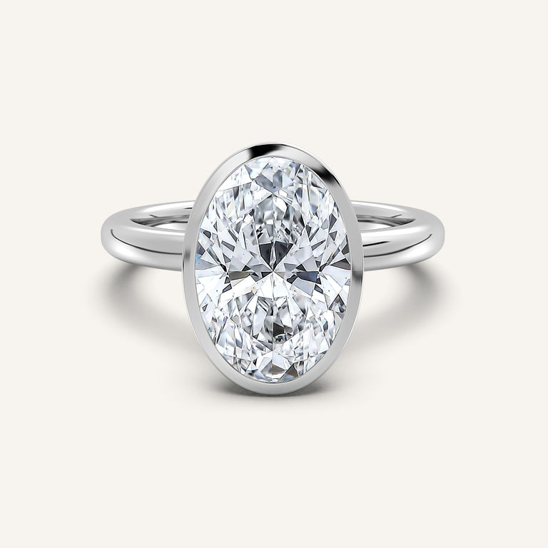 Image for Oval Bezel Set Engagement Ring | Platinum