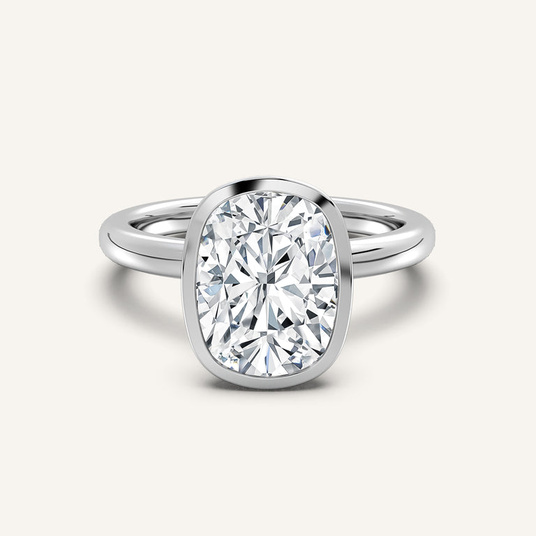 Image for Cushion Cut Bezel Set Engagement Ring | Platinum