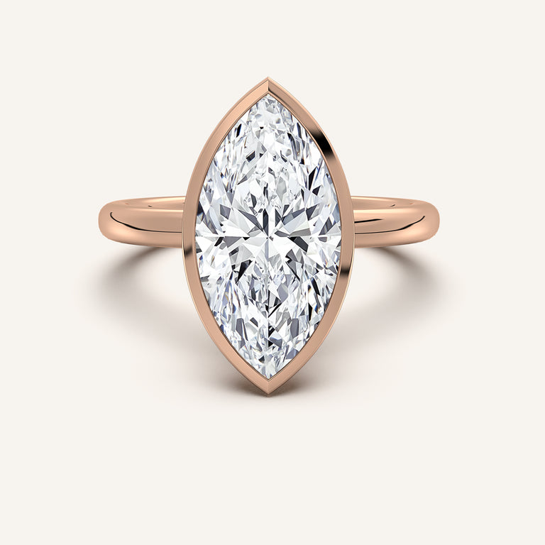 Image for Marquise Bezel Set Engagement Ring | 18k Rose Gold