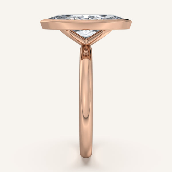 Marquise Bezel Set Engagement Ring | 18k Rose Gold