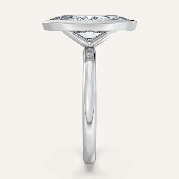 Marquise Bezel Set Engagement Ring | Platinum