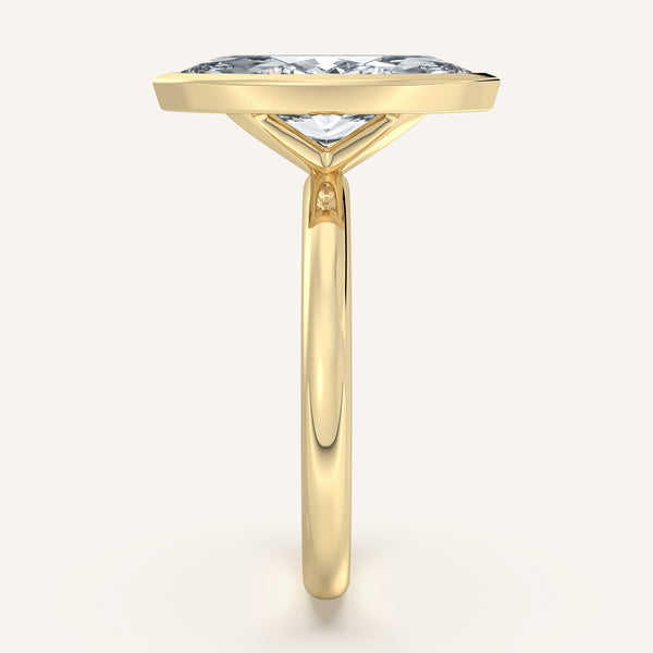Marquise Bezel Set Engagement Ring | 18k Yellow Gold