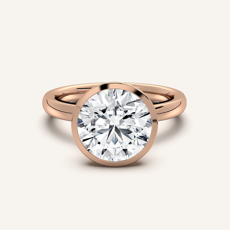 Image for Round Bezel Set Engagement Ring | 18k Rose Gold