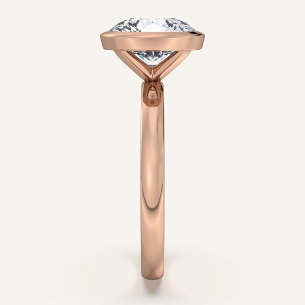 Round Bezel Set Engagement Ring | 18k Rose Gold