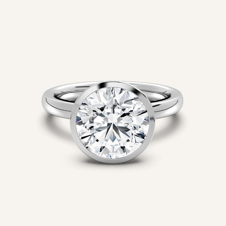 Image for Round Bezel Set Engagement Ring | Platinum