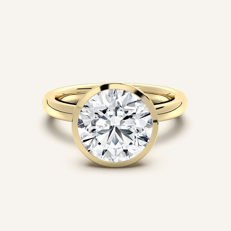 Image for Round Bezel Set Engagement Ring | 18k Yellow Gold