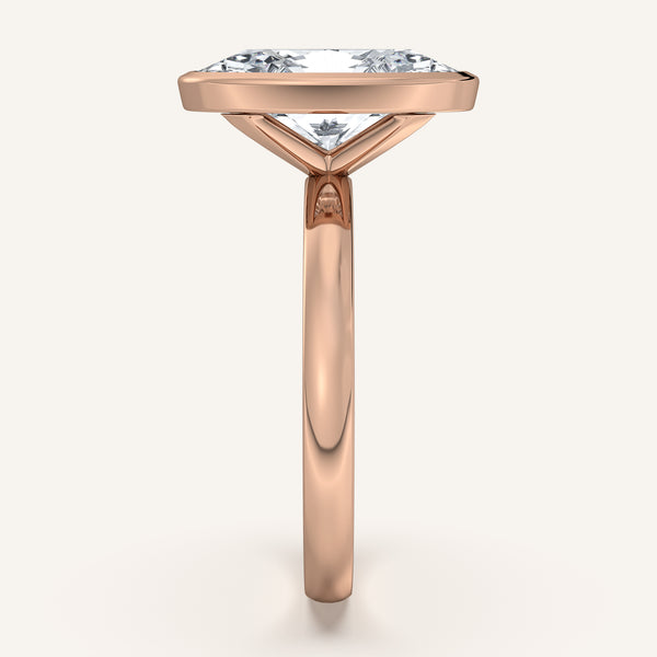Moval Bezel Set Engagement Ring | 14k Rose Gold