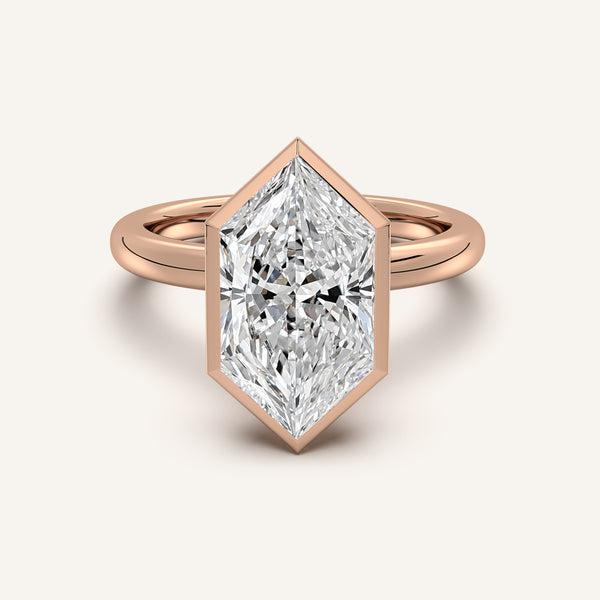 Dutch Marquise Bezel Set Engagement Ring | 18k Rose Gold