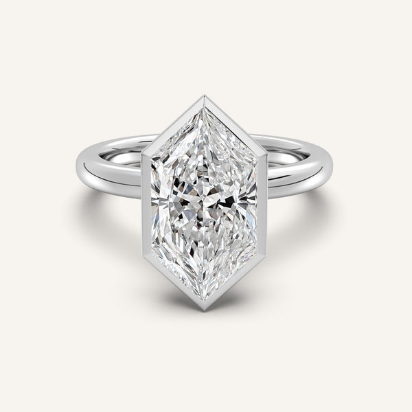 Dutch Marquise Bezel Set Engagement Ring | Platinum