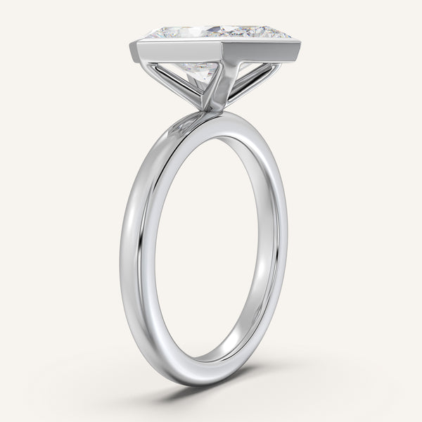 Dutch Marquise Bezel Set Engagement Ring | Platinum