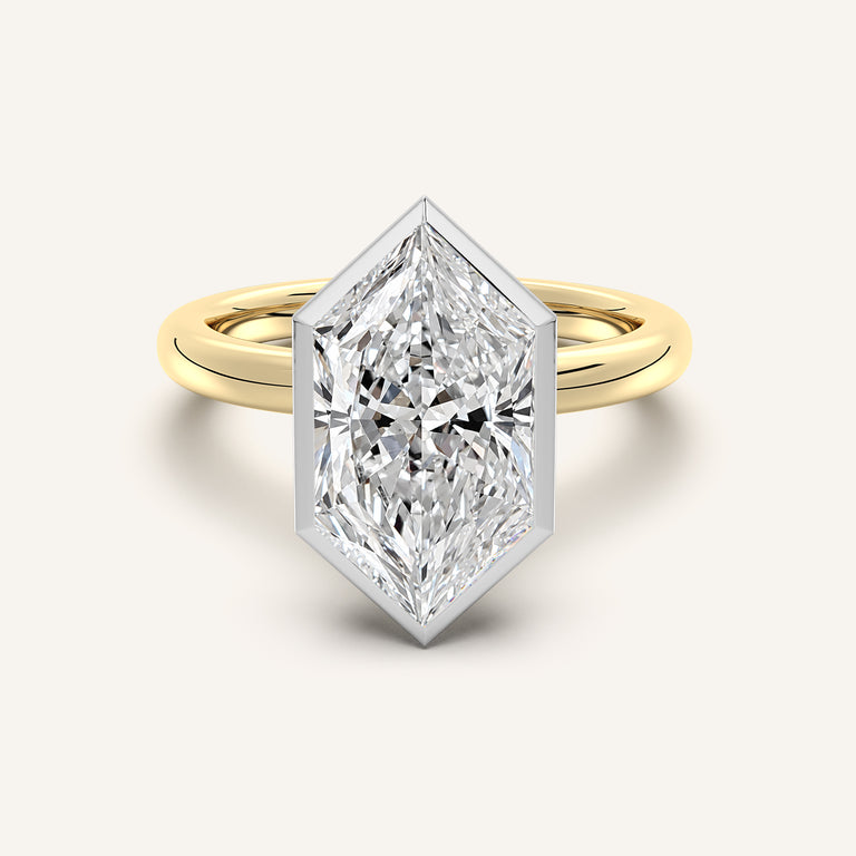 Image for Dutch Marquise Bezel Set Engagement Ring | 18k Two Tone