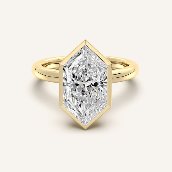 Dutch Marquise Bezel Set Engagement Ring | 18k Yellow Gold