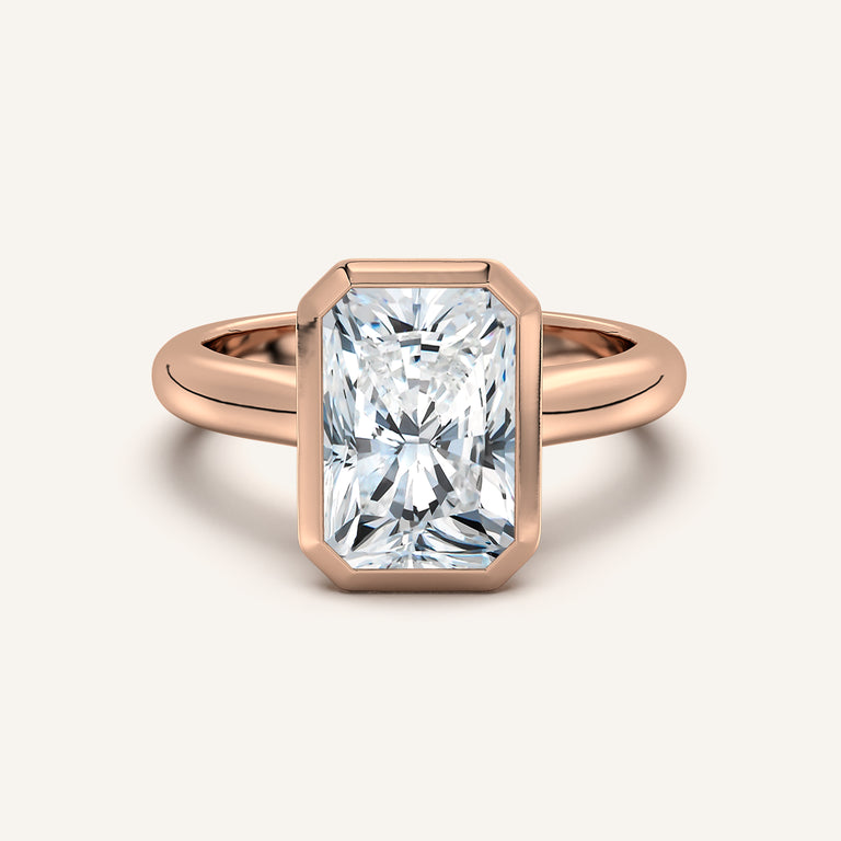 Image for Radiant Cut Low Profile Bezel Ring | 18k Rose Gold