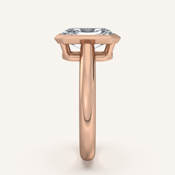 Radiant Cut Low Profile Bezel Ring | 14k Rose Gold