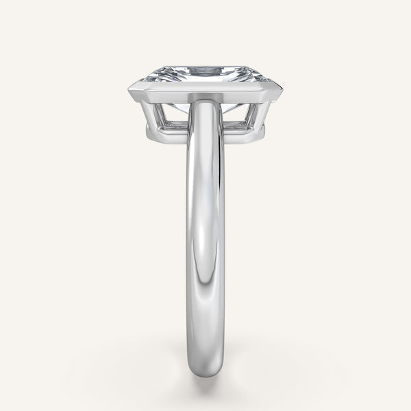 Radiant Cut Low Profile Bezel Ring | Platinum