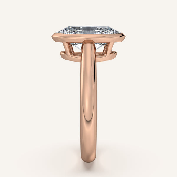 Oval Low Profile Bezel Ring | 18k Rose Gold