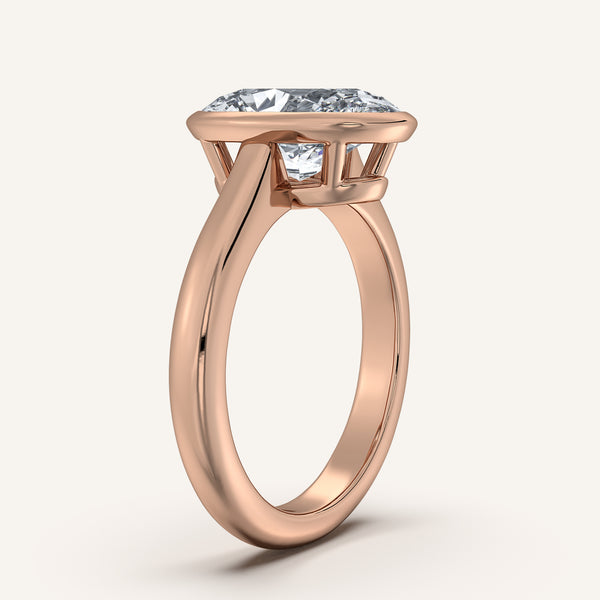 Oval Low Profile Bezel Ring | 14k Rose Gold