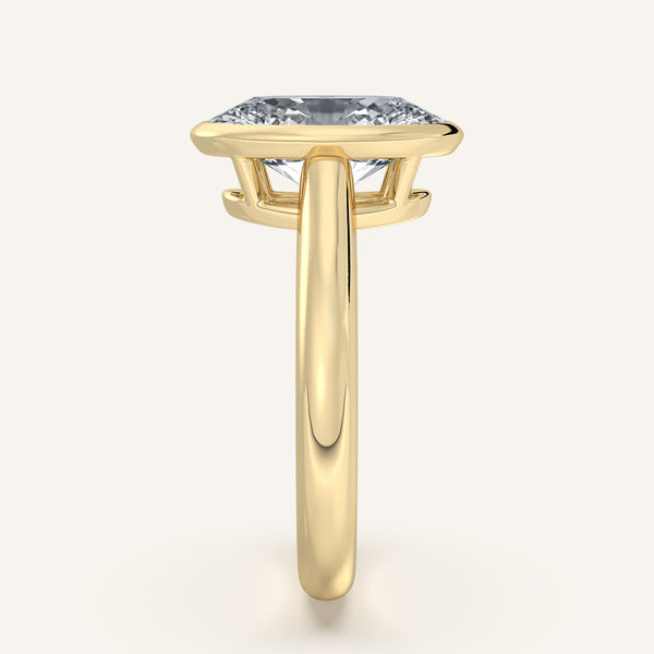 Oval Low Profile Bezel Ring | 18k Yellow Gold