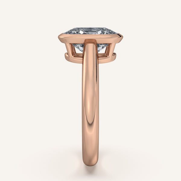 Cushion Cut Low Profile Bezel Ring | 18k Rose Gold