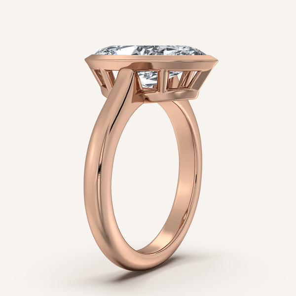 Marquise Low Profile Bezel Ring | 14k Rose Gold