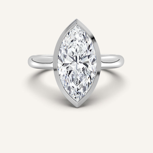 Marquise Low Profile Bezel Ring | Platinum