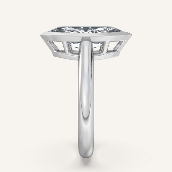 Marquise Low Profile Bezel Ring | 18k White Gold