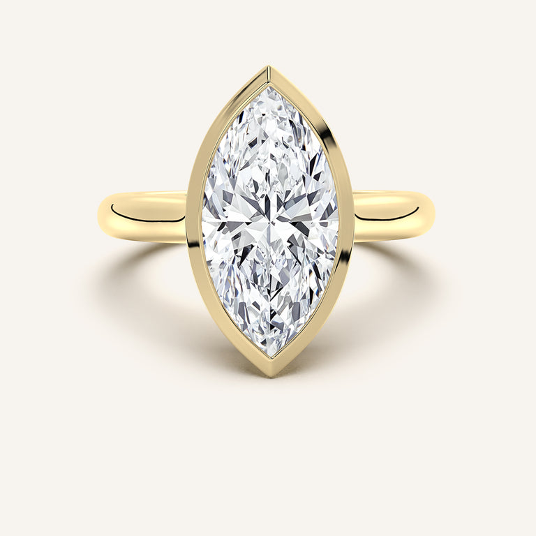 Image for Marquise Low Profile Bezel Ring | 18k Yellow Gold