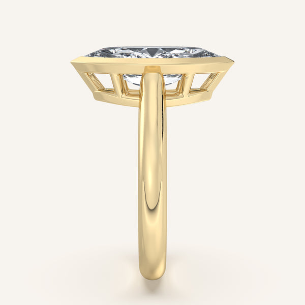 Marquise Low Profile Bezel Ring | 18k Yellow Gold